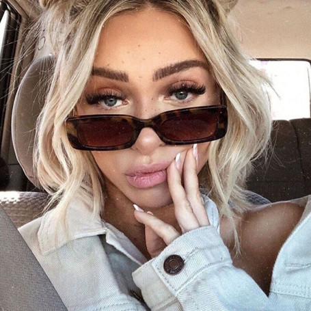 Small Rectangle Sunglasses Women New Retro Square Narrow Frame Sun Glasses Trendy Vintage Streetwear Eyewear UV375