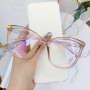 Oversize Cat Eye Eyeglasses for Women Anti-Blue Light Glasses for Men Optical Computer Eye Wear Frame Fashion Spectacle