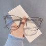 Men Women Finished Glasses Vintage Oval Frame Blue Light Blocking Eyeglasses Glasses