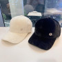 M Letter Rabbit Fur Blended Cap Ins Tide Brand Female All-match Plush Hat Suitable For Face Big Baseball Caps