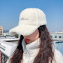 Lamb Wool Cap Letter Embroidery Lady Girls Outdoor Plush Caps