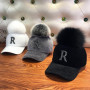 Rhinestone Letter Baseball Cap Fashion Pompom Snapback Caps Fur Ball