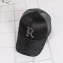 Women's Cap Rhinestone Sequin Letter Snapback Hip Hop Caps Adjustable