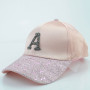 Women's Cap Rhinestone Sequin Letter Snapback Hip Hop Caps Adjustable