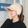 Empty Top Fashion Women's Knitted Fleece Hat Ladies With Earflaps Hats