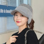Empty Top Fashion Women's Knitted Fleece Hat Ladies With Earflaps Hats
