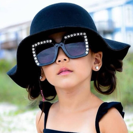 Oversize Diamond Sunglasses Kids UV400 Big Frame Goggle Baby Boys Girls Lovely Sunglass Oculus Eyeglasses