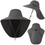 Outdoor Fisherman Hat for Men Women Quick Drying Neck Protection Visor Cap Anti UV Breathable Fishing Safari Hat