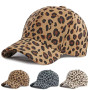 Leopard Print Cap Men's Women's Corduroy Animal Print Sun Hat Adjustable