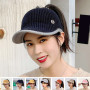 Knitted Wool Empty Top Cap Women Outdoor Warm Hollow Baseball Hat Ponytail Hats Blank Peaked Caps