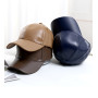 Faux leather cap Outdoor casual Trucker snapback Sport hat Adjustable