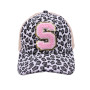 Pink Leopard Embroidered Letters Women Snapback Hip Hop Hat Breathable Mesh