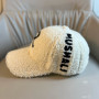 Embroidered Letters Imitation Lamb Velvet Baseball Hat Thickened Warm Street Shooting Wild Trend Cap