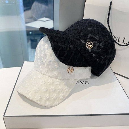 Lace Flower Peaked Cap Ladies Korean Versatile Thin Mesh Outdoor Sports Street Fashion