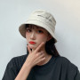 Embroidery Letters For Women Men Fashion Solid Color Cotton Bucket Hat Couple Outdoor
