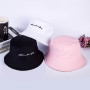 Embroidery Letters For Women Men Fashion Solid Color Cotton Bucket Hat Couple Outdoor