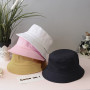 Bucket Hats Women Soft Cotton Solid Sun Hats Outdoor Portable Foldable Hats