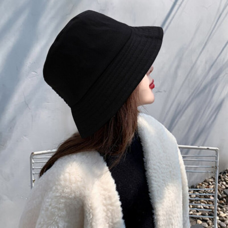 Bucket Hats Women Soft Cotton Solid Sun Hats Outdoor Portable Foldable Hats