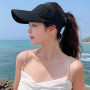 Women Outdoor Breathable Elastic Empty Top Hat Sun Hat Sports Visors