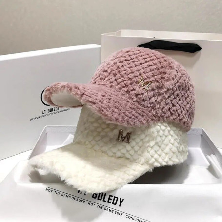 Rhinestone M Standard Casual Wild Peaked Cap Fashion Thickened Rabbit Fu Cap