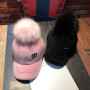Fashion fox fur ball cap snapback bone Hip Hop Caps Coquette Suede