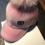 Fashion fox fur ball cap snapback bone Hip Hop Caps Coquette Suede