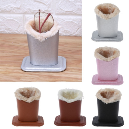 PU Leather Eyeglass Holders with Soft Plush Lining Eyeglass Holder Stands Safe Plush Lined Glasses Case