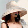 Women's Hat Bucket hat Panamanian Big Brim Hat Double-Sided Visor Sunhat