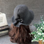 Vintage Wool Bucket Hats Ladies Bowler Hat Fashion Bows Basin Hat Fisherman Hat Woman Winter Black Coffee Dark Camel Hat