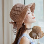 Bow Sun Hat Wide Brim Summer Hats for Women Beach Straw Bucket Hat Femme Shade Hat