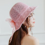 Bow Sun Hat Wide Brim Summer Hats for Women Beach Straw Bucket Hat Femme Shade Hat