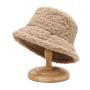 Bucket Hats Lamb Wool Faux Fur Fisherman Caps Women Thicken Plush Hats Outdoor Keep Warm Fishing Caps Unisex