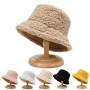 Bucket Hats Lamb Wool Faux Fur Fisherman Caps Women Thicken Plush Hats Outdoor Keep Warm Fishing Caps Unisex