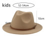 Hats for Women Kids Child Small 52cm Solid Belt Kids Fedora Formal Dress Wedding Camel Black Child Fedora Hat Sombreros De Mujer