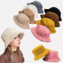 Bucket Hat Fashion Lamb Wool Cap Men Women Fisherman Cap Warm Casual Outdoor Panama Hat