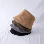 Bucket Hat Women Fashion Flat Top Panama Cap Solid Color Irregular Brim