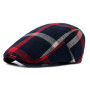 Newsboy Cap Unisex Beret British Style Cotton Stripe Print Stylish Hat Visor Breathable 55-59cm Fashion BT0065