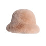 New Faux Fur Mink Fur Hat Plush Fisherman Cap Warm Big Head Around Ear Protection Bucket Hats Casual Panama Caps