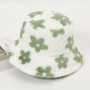 Women's Flower Rabbit Fur Hat Bucket Cap Fisherman's Hat Retro Knitted Wool Basin Bucket Hat