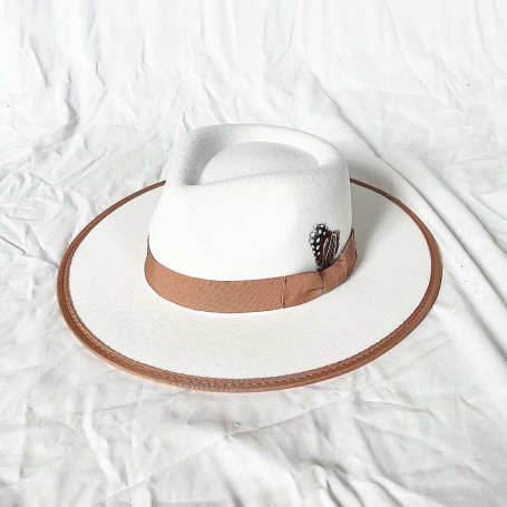 Fashion Wool Men Women Feather Fedora Hat  Panama Wide Brim Vintage Fascinator Jazz Caps