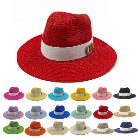 Panama Jazz Straw Hat Sun Protection Unisex