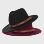 Belt Wool Fedoras Hat For Women Men Vintage British Style Round Bowler Caps Flat Brim Felt Jazz Hats