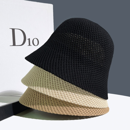 Hat hollow out thin sun protection bucket hat showing small basin