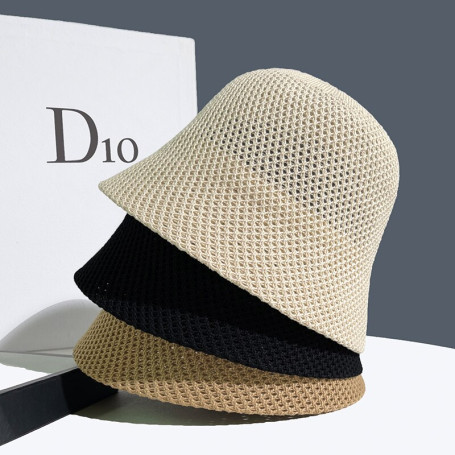 Hat hollow out thin sun protection bucket hat showing small basin
