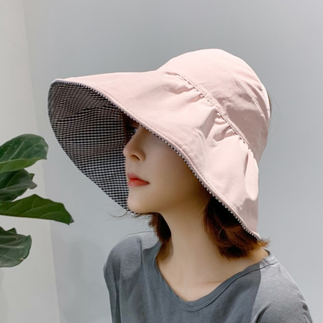 Female Korean Trendy Sunscreen Hat Big Brim UV Protection Double Sided Hat