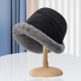 Fashion New Soft Plush Bucket Hat Outdoor Warm Ladies Hat Fashion Trend