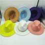 Drill Band Fedoras Hat Women Men Hat Natural Color Unisex Fashion Church Panama Hat Woolen Fedoras Jazz Cap Brim