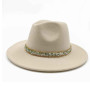 Drill Band Fedoras Hat Women Men Hat Natural Color Unisex Fashion Church Panama Hat Woolen Fedoras Jazz Cap Brim
