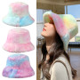 1 pc Faux Fur Winter Warm Fisherman's Hat For Women Fashion Solid Color Vacation Cap Thickened Soft Bucket Hat New Arrivel