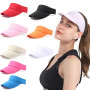 Summer Empty Top Sun Visor Hat Foldable Sport Running Hat Adjustable Sports Tennis Golf Headband Cap Unisex Quick Dry Hat